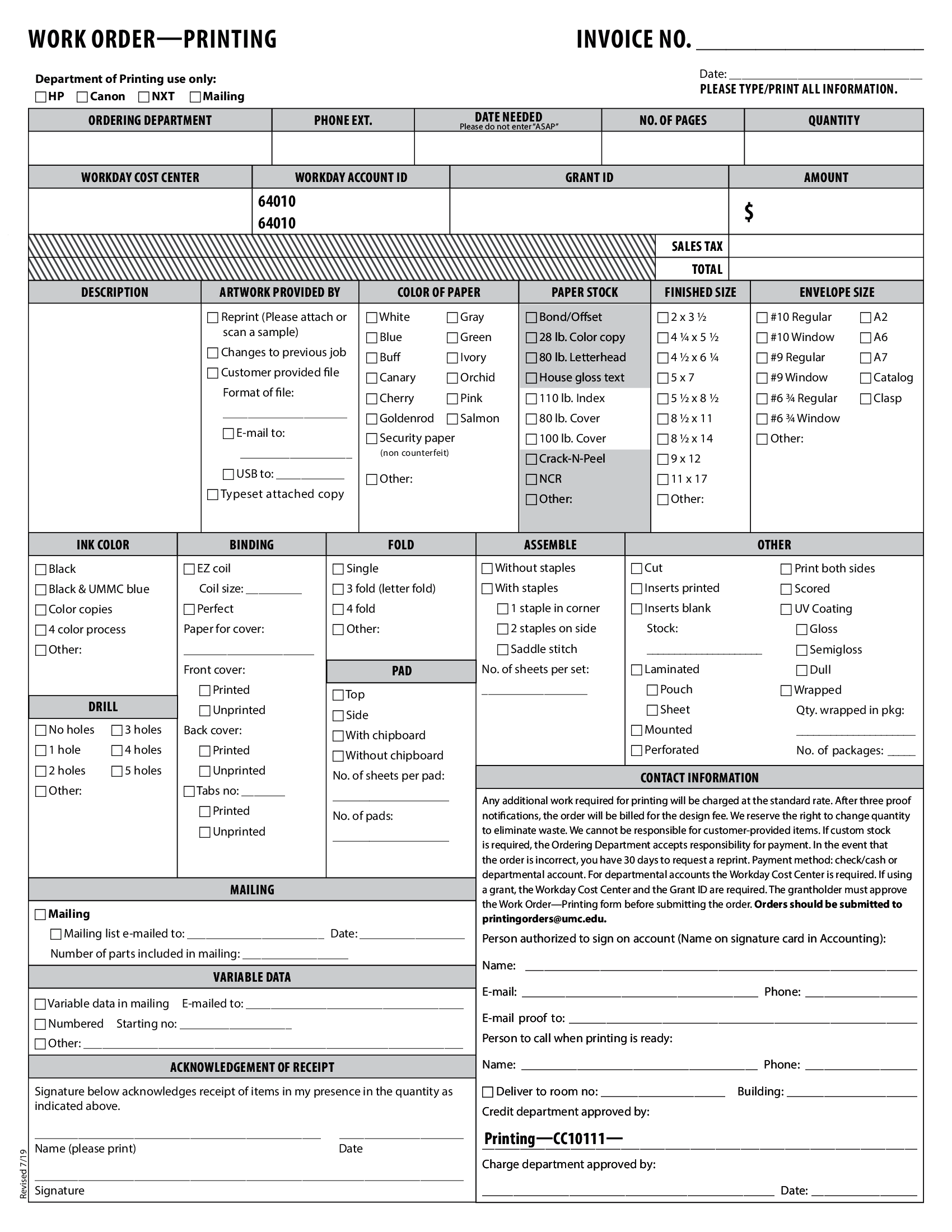 Work Order Template - Thumbnail