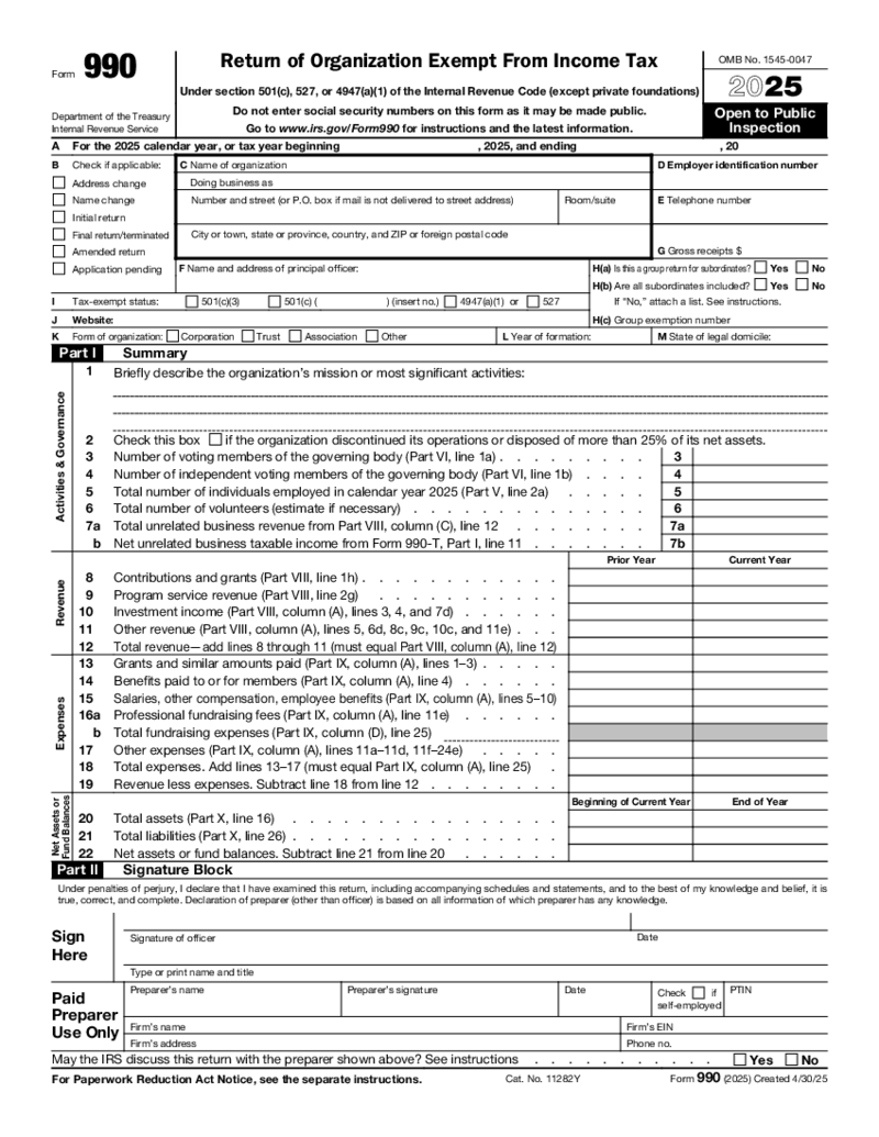 Form 990 (2025)