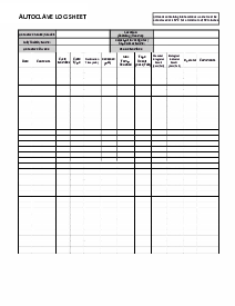 Sample Autoclave Log Sheet - Thumbnail