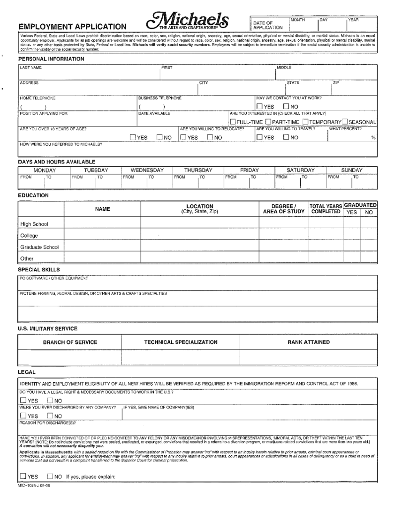 Michaels Application