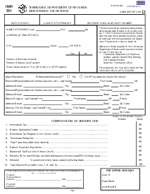 Fillable Tennessee Inheritance Tax Return (Form INH 301) - Thumbnail