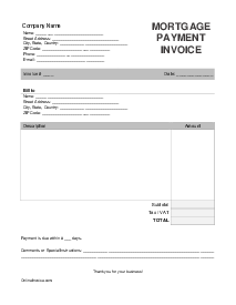 Mortgage Invoice - Thumbnail