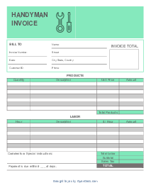 Handyman Invoice - Thumbnail