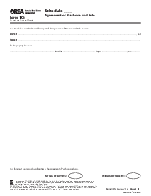 OREA Form 105, Schedule - Agreement of Purchase and Sale - Thumbnail