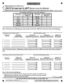 Illinois Tax Form 1040 Schedule IL-WIT - Thumbnail