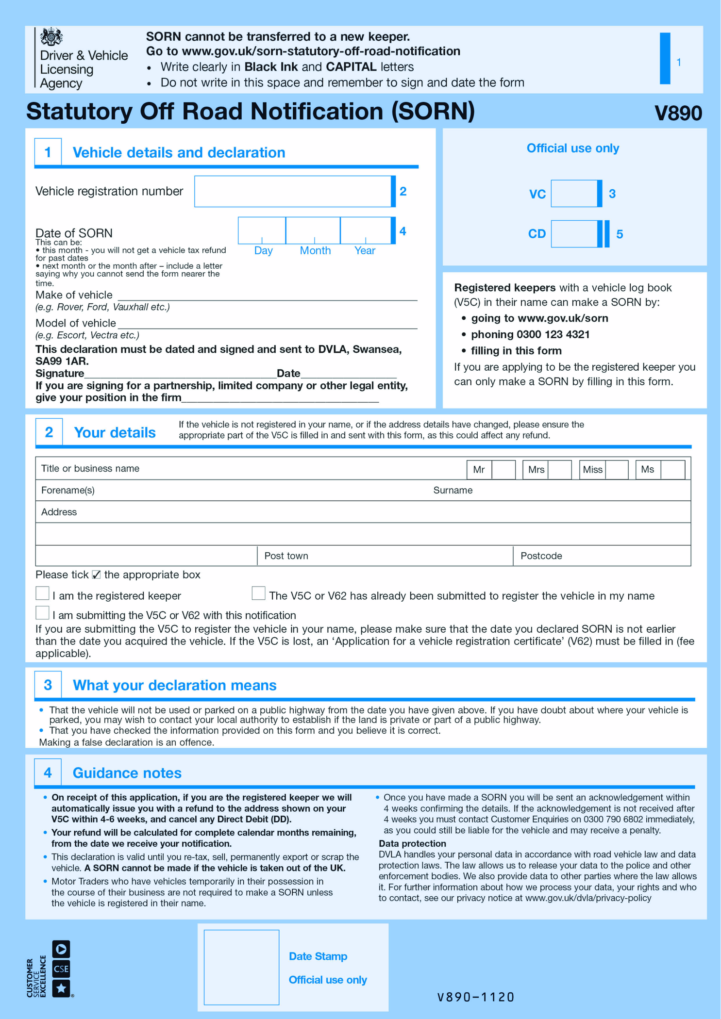 Form V890 - Thumbnail