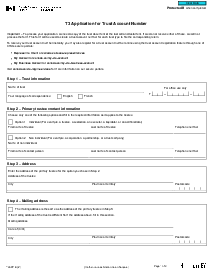 T3APP T3 Application for Trust Account Number - Thumbnail