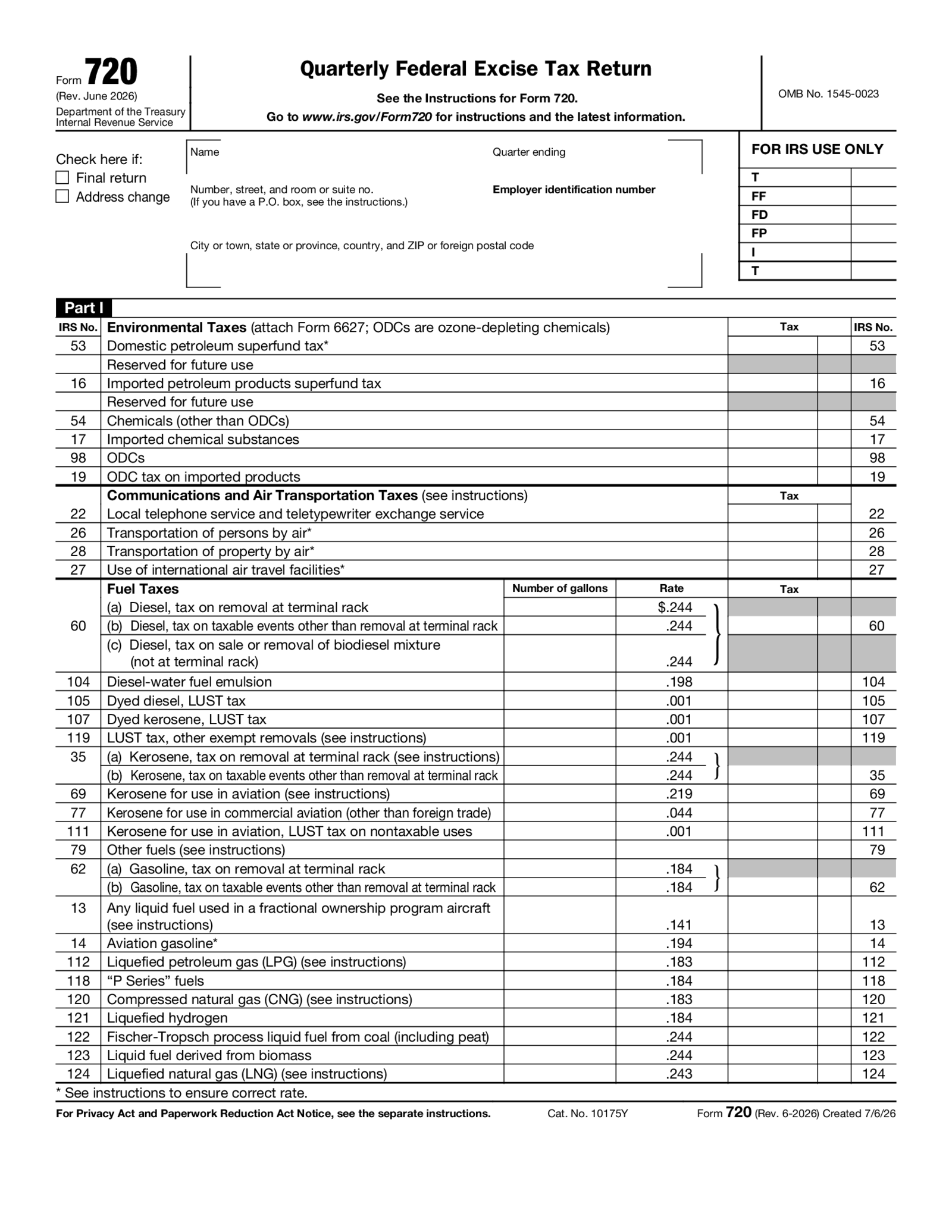 Form 720 - Thumbnail