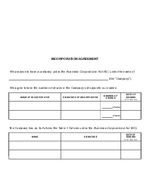 BC Incorporation Agreement - Thumbnail