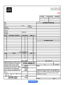 Fillable HVAC Invoice - Thumbnail