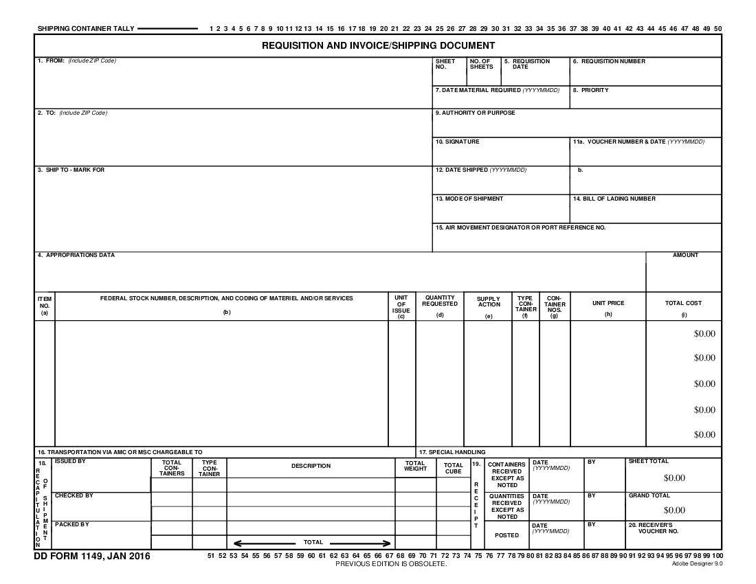 DD Form 1149