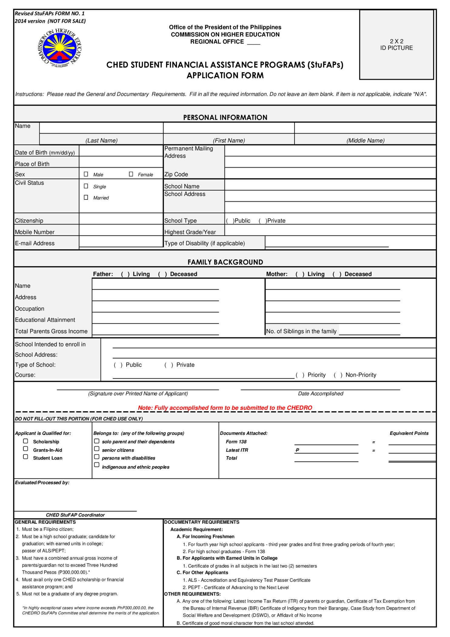 Ched Student Financial Assistance Programs Application - Thumbnail