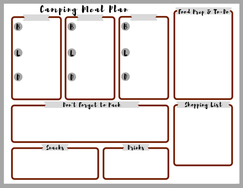 Camping Menu Template