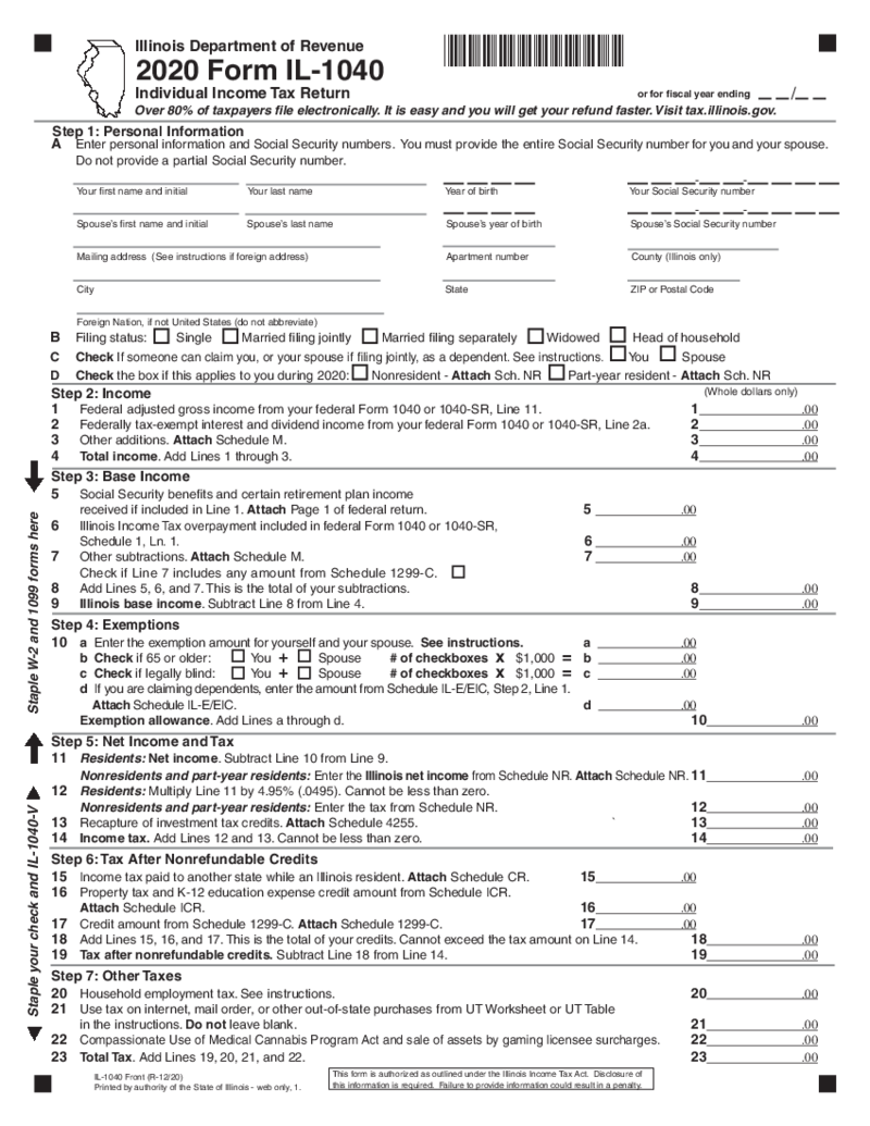 Form IL-1040 (2020)