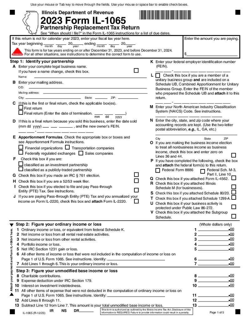 Form IL-1065 (2023)