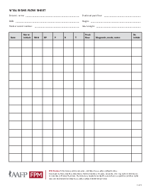 Vital Signs Flow Sheet - Thumbnail