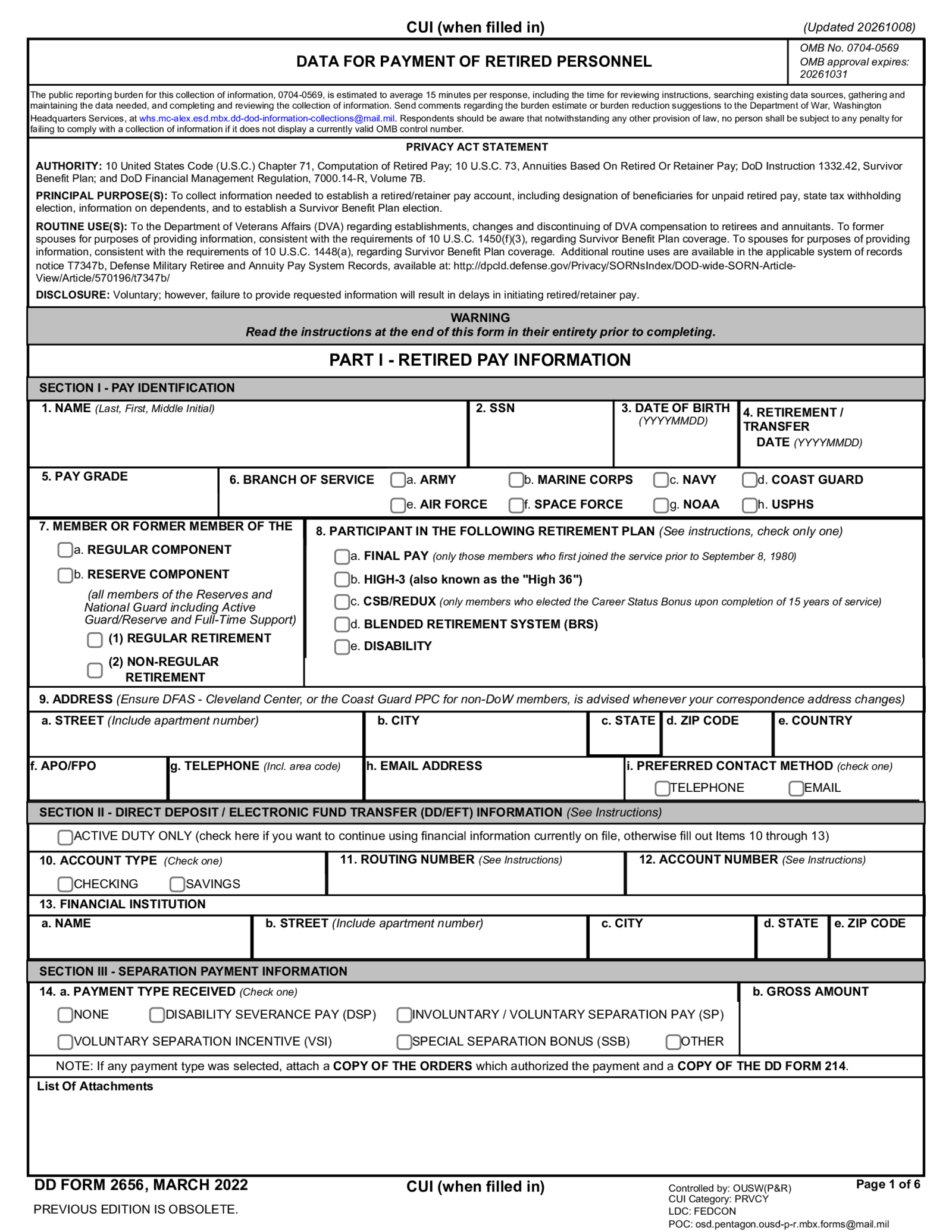DD Form 2656 - Thumbnail
