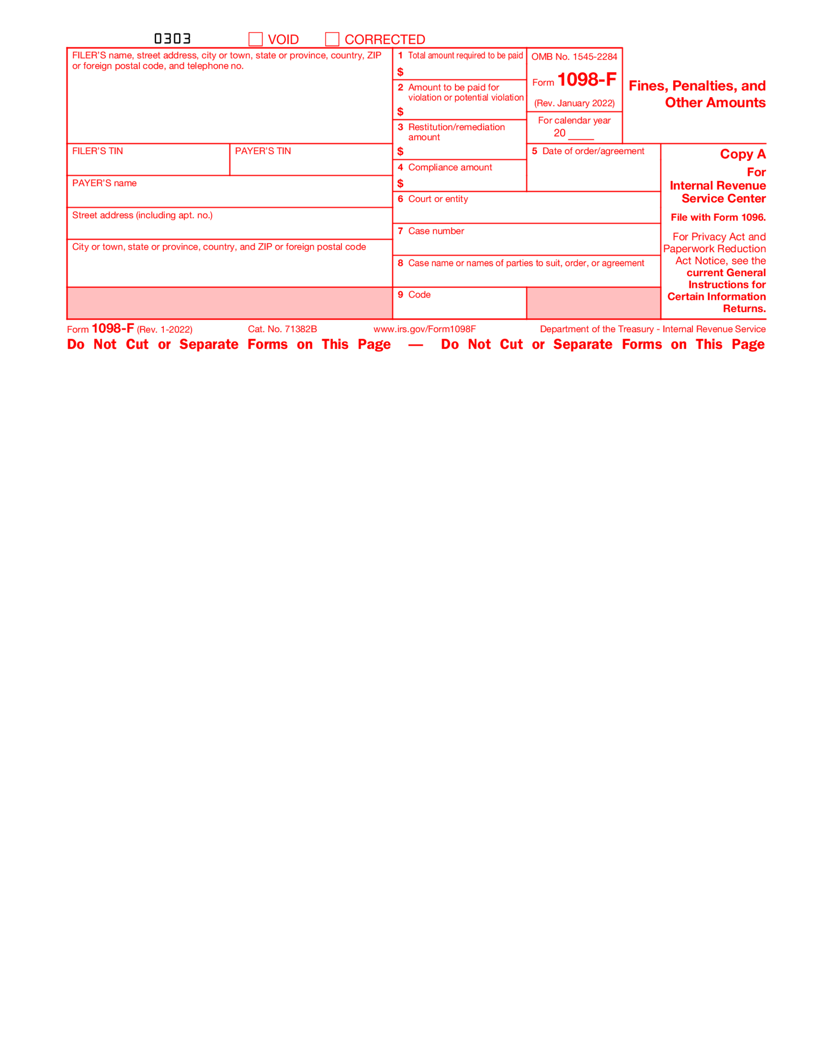 Form 1098-F - Thumbnail