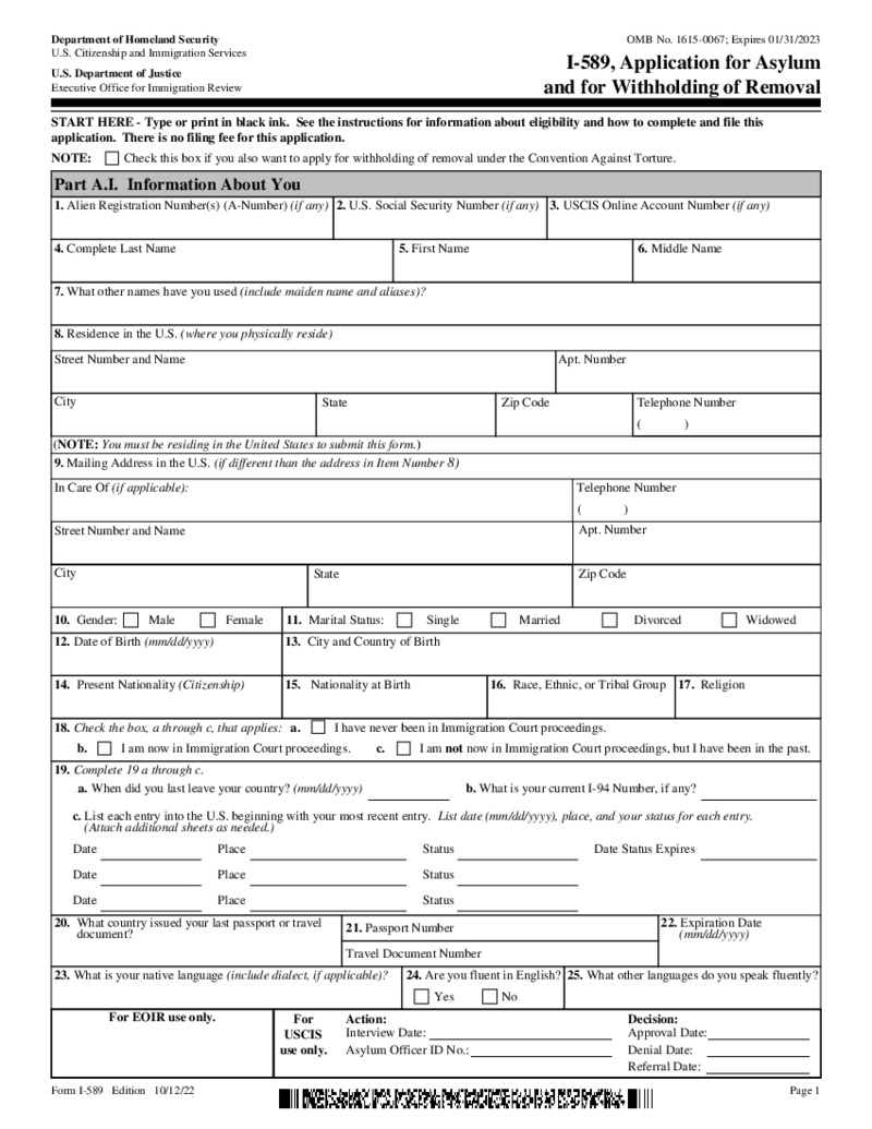 Form I-589