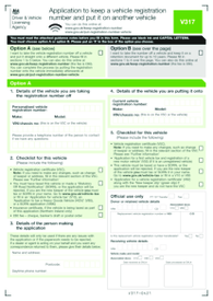 Fillable DVLA Form V317 - Thumbnail