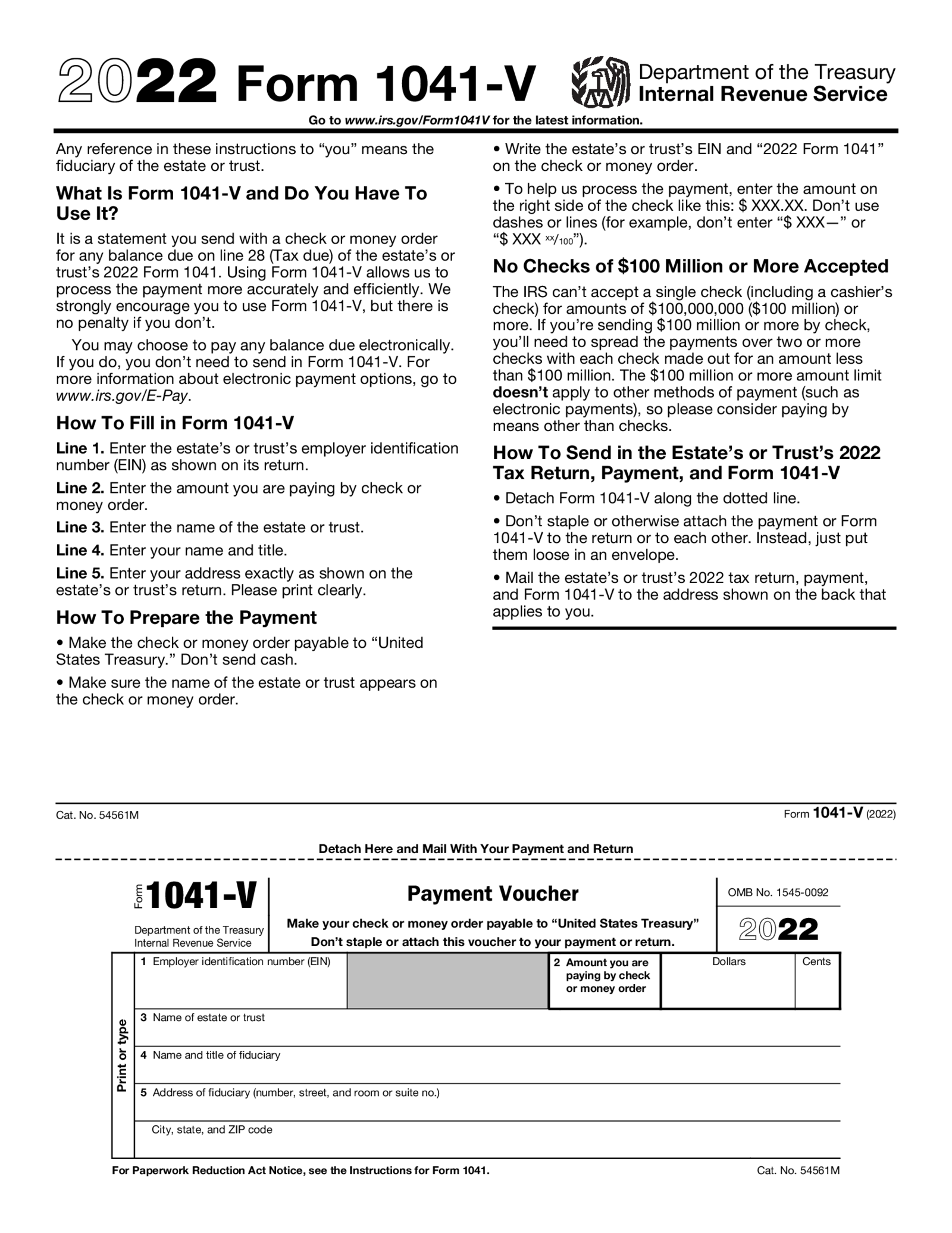 Form 1041-V - Thumbnail