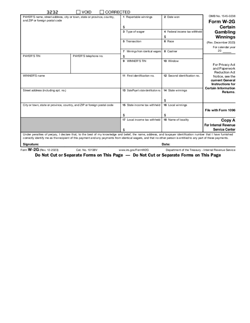 Form W-2G