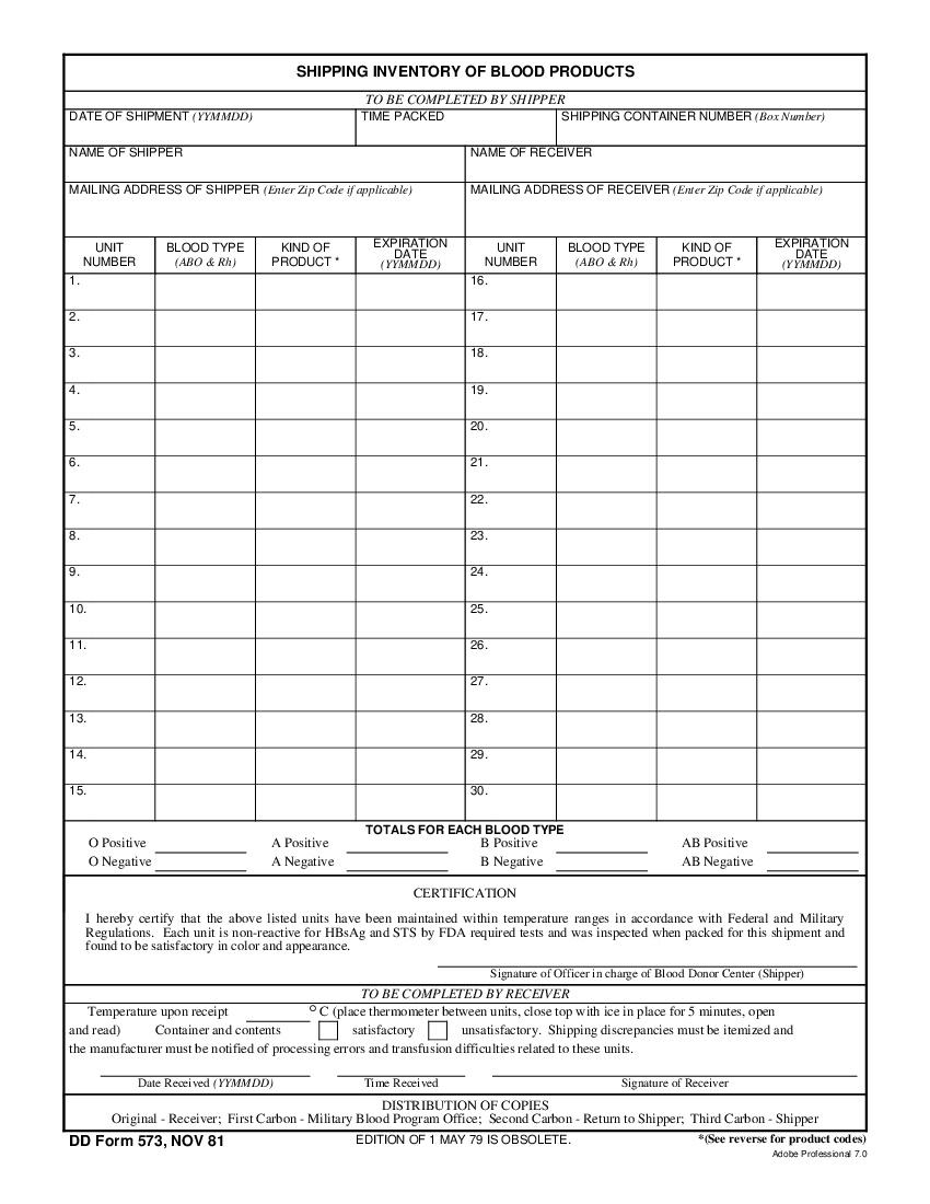 DD Form 573