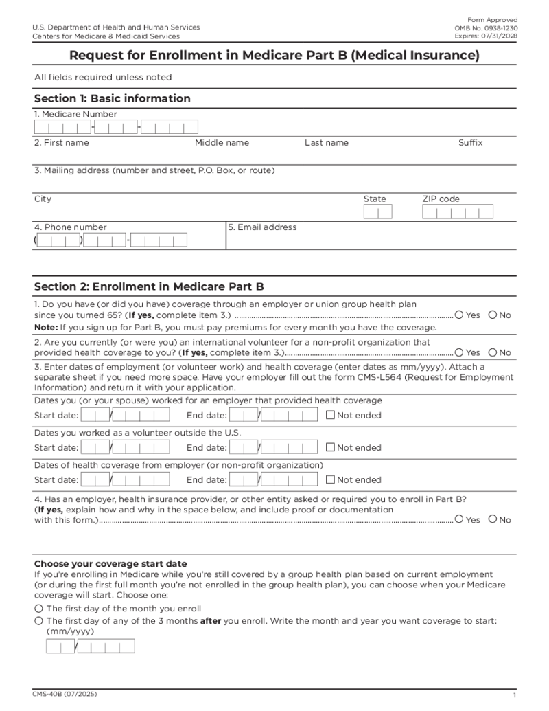 Form CMS-40B
