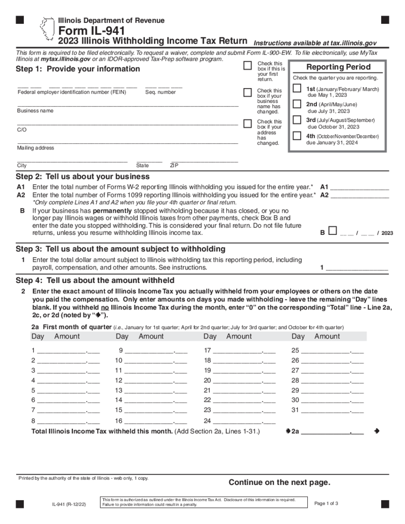 Illinois Form 941