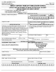 SSA-1199-OP39, Direct Deposit Sign Up Form, South Korea - Thumbnail