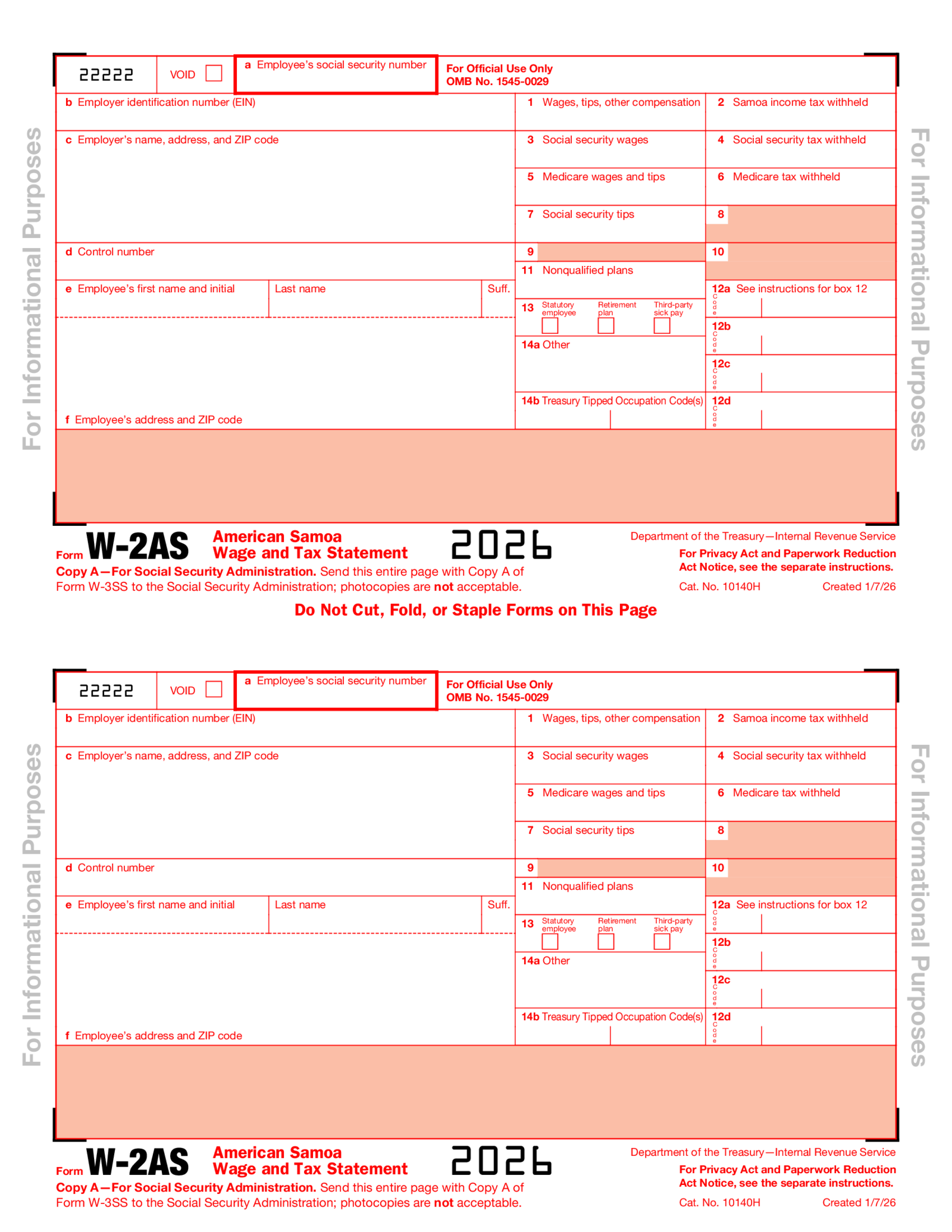 Form W-2AS - Thumbnail