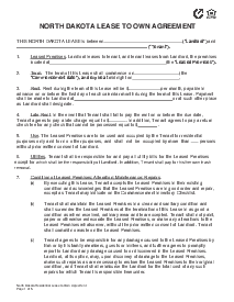 North Dakota Lease to Own Agreement - Thumbnail