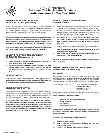Arkansas Form AR1000ES Individual Estimated Tax Vouchers - Thumbnail