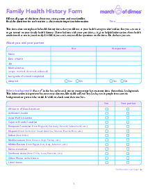 Family Medical History Form - Thumbnail