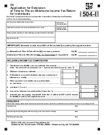 Oklahoma Form 504-I for Individuals - Thumbnail