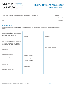 Property Management Agreement - Thumbnail