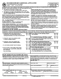 Form MV3001 - Wisconsin Driver License Application - Thumbnail