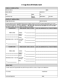 Fillable Contractor Fringe Benefit Statement California - Thumbnail