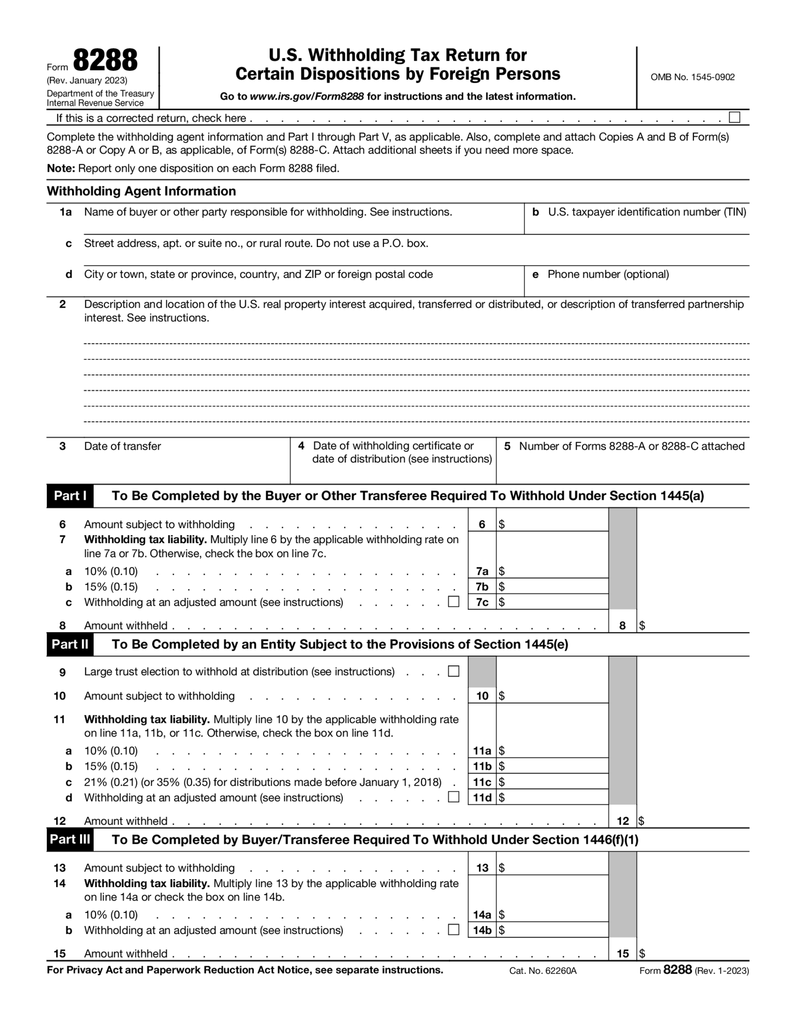 IRS Form 8288 - Thumbnail