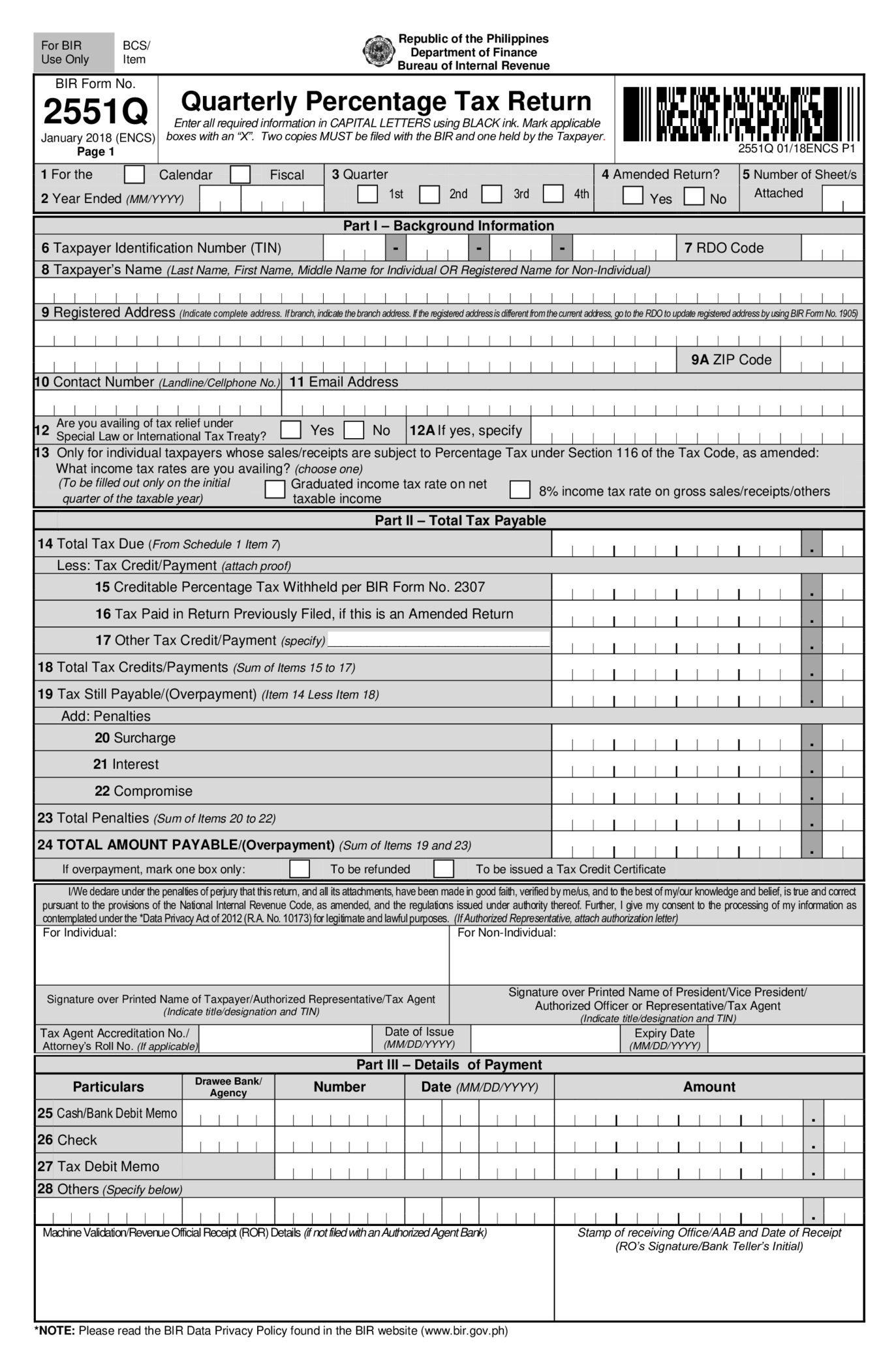 BIR Form 2551Q - Thumbnail