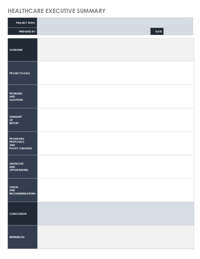 Healthcare Executive Summary Template