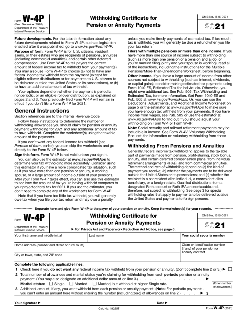 Form W-4P (2021)