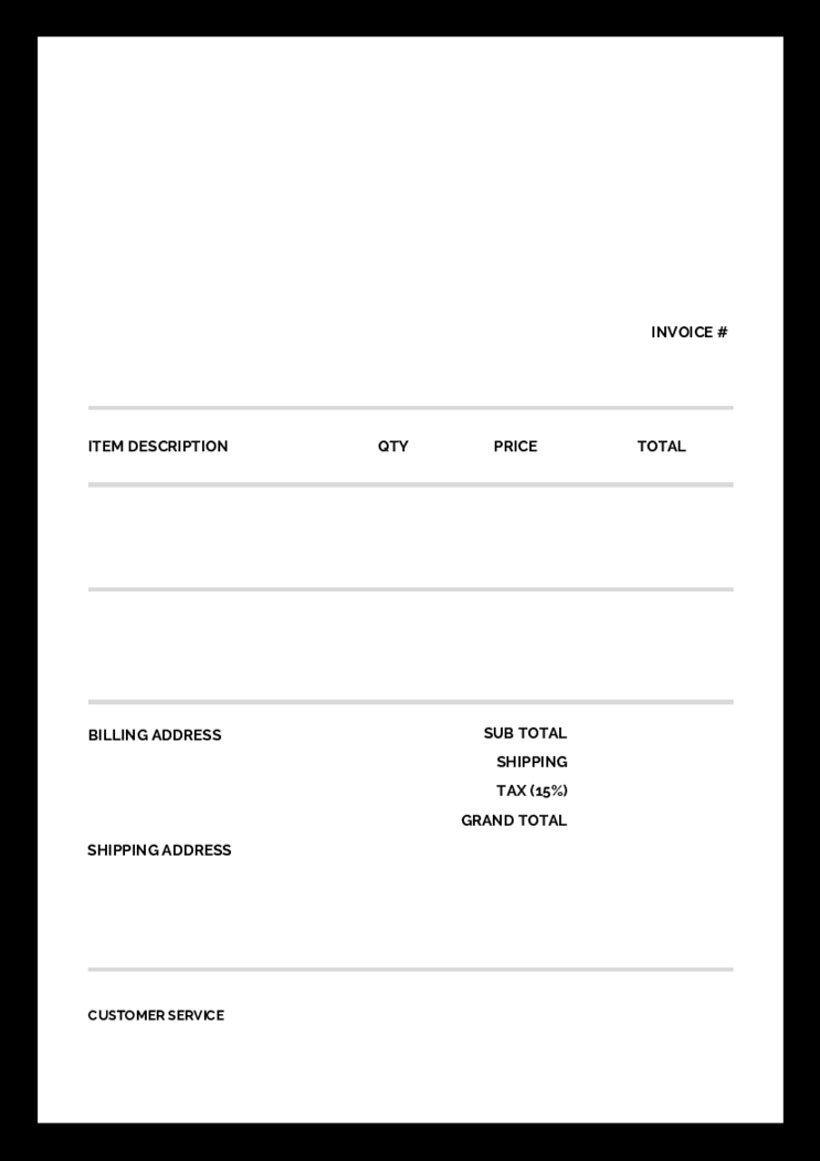 Black and White Invoice