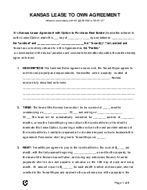 Kansas Lease to Own Agreement - Thumbnail