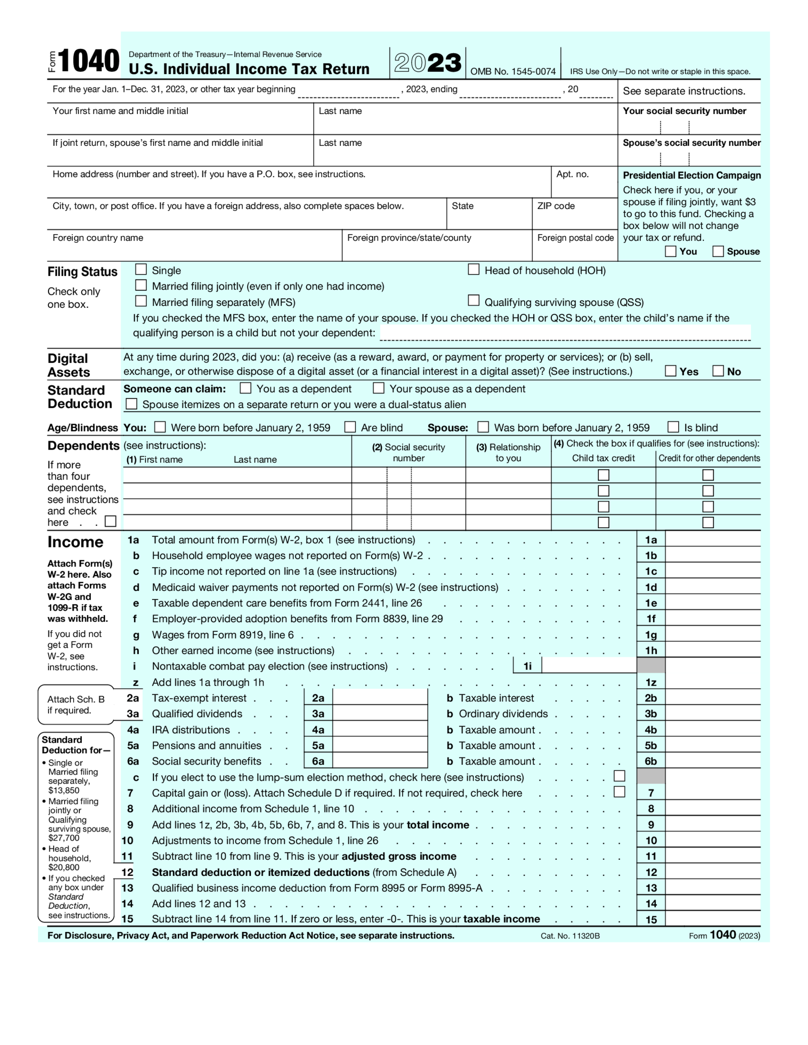 Complete & Print Your Form 1040 - Thumbnail