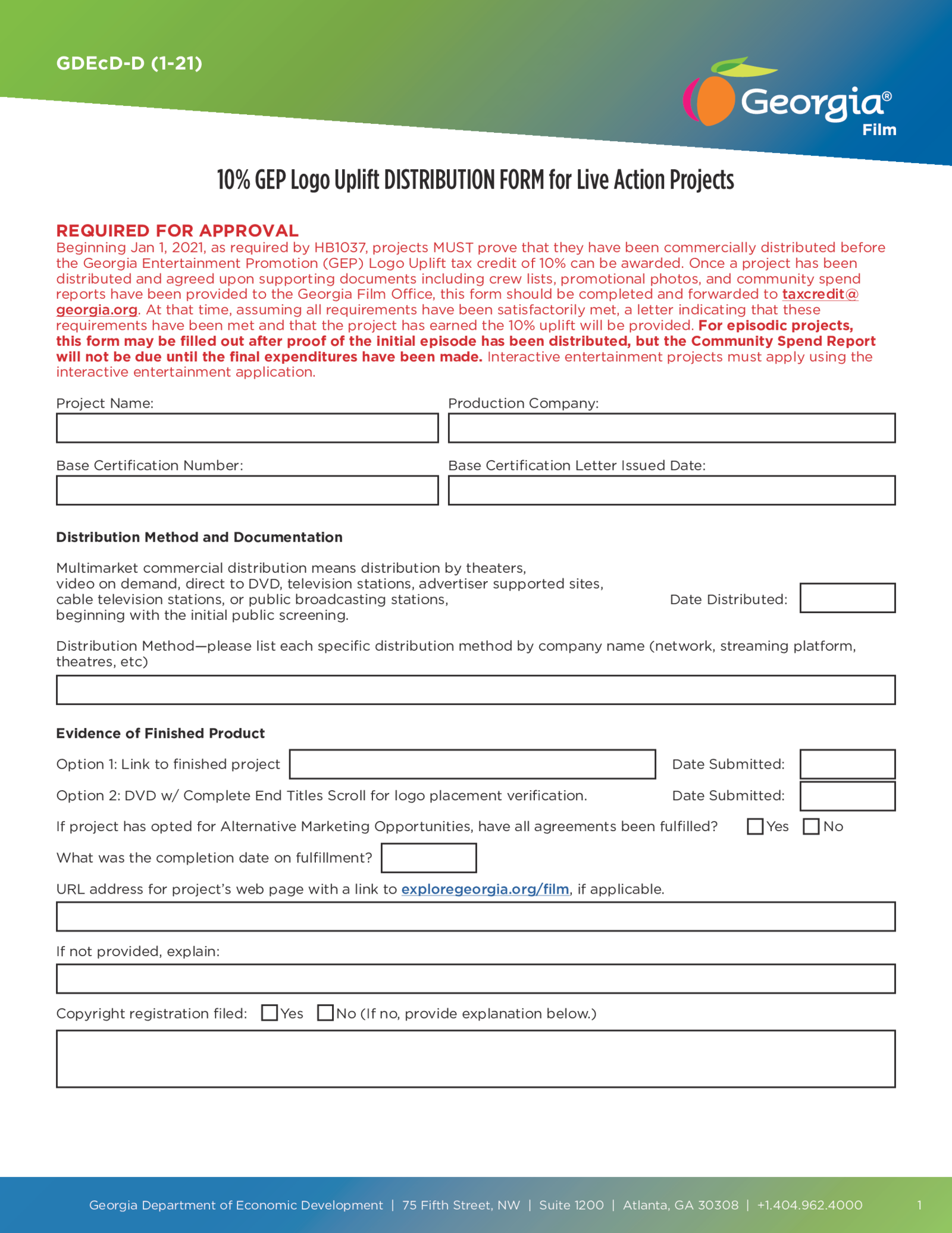 GEP Logo Uplift Distribution Form for Live Action Projects - Thumbnail