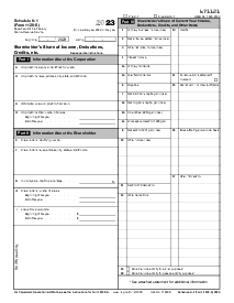 Schedule K-1 (Form 1120-S) 2023 - Thumbnail