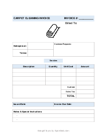 Carpet Cleaning Invoice - Thumbnail