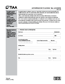 Fillable Authorization to Access TIAA Accounts and Power of Attorney - Thumbnail