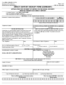 SSA-1199-GE, Direct Deposit Sign Up Form, Germany - Thumbnail